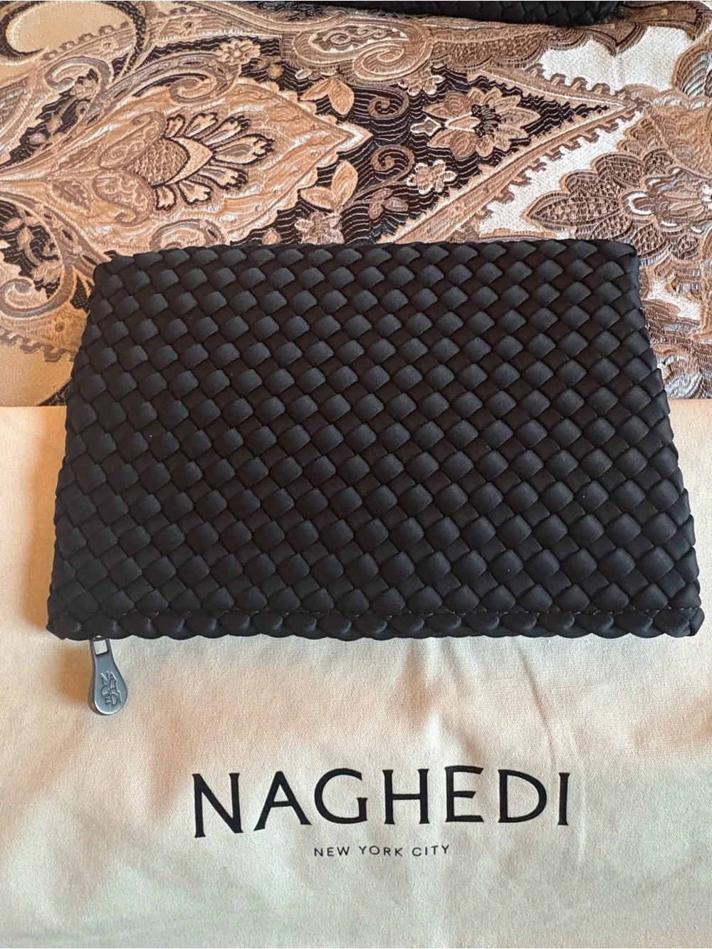 Naghedi Large Nomad  Black Woven Tote New with Tags